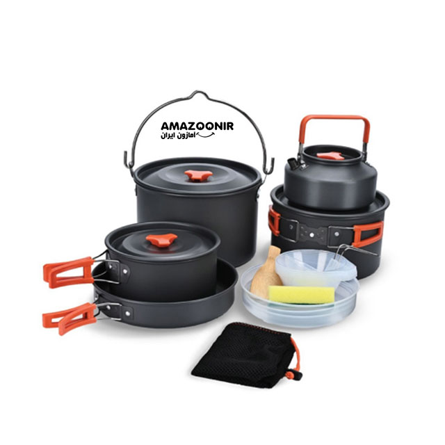 camping-cookware-set-1-amazoonir (1) ظروف آشپزی کمپینگ برند Green Lion - Image 1