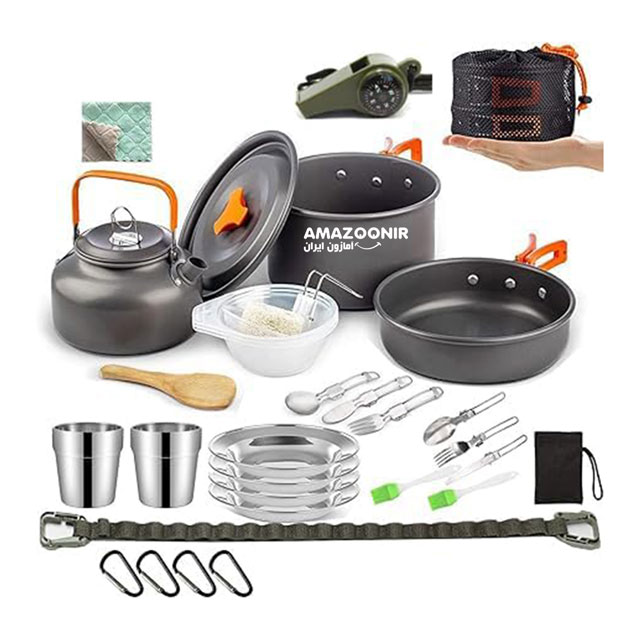 camping-cookware-set-2-amazoonir (1) ظروف 29 تکه آشپزی کمپینگ مدل MUHE - Image 1